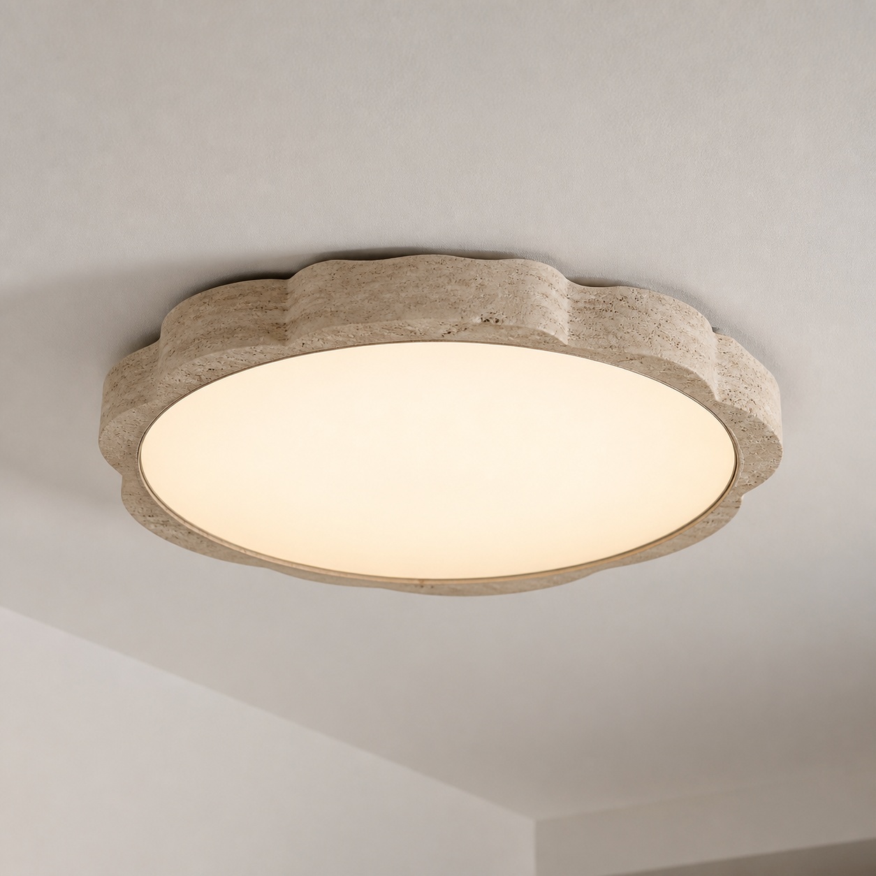 StoneBeamLab 65 cm natural stone ceiling light image 8
