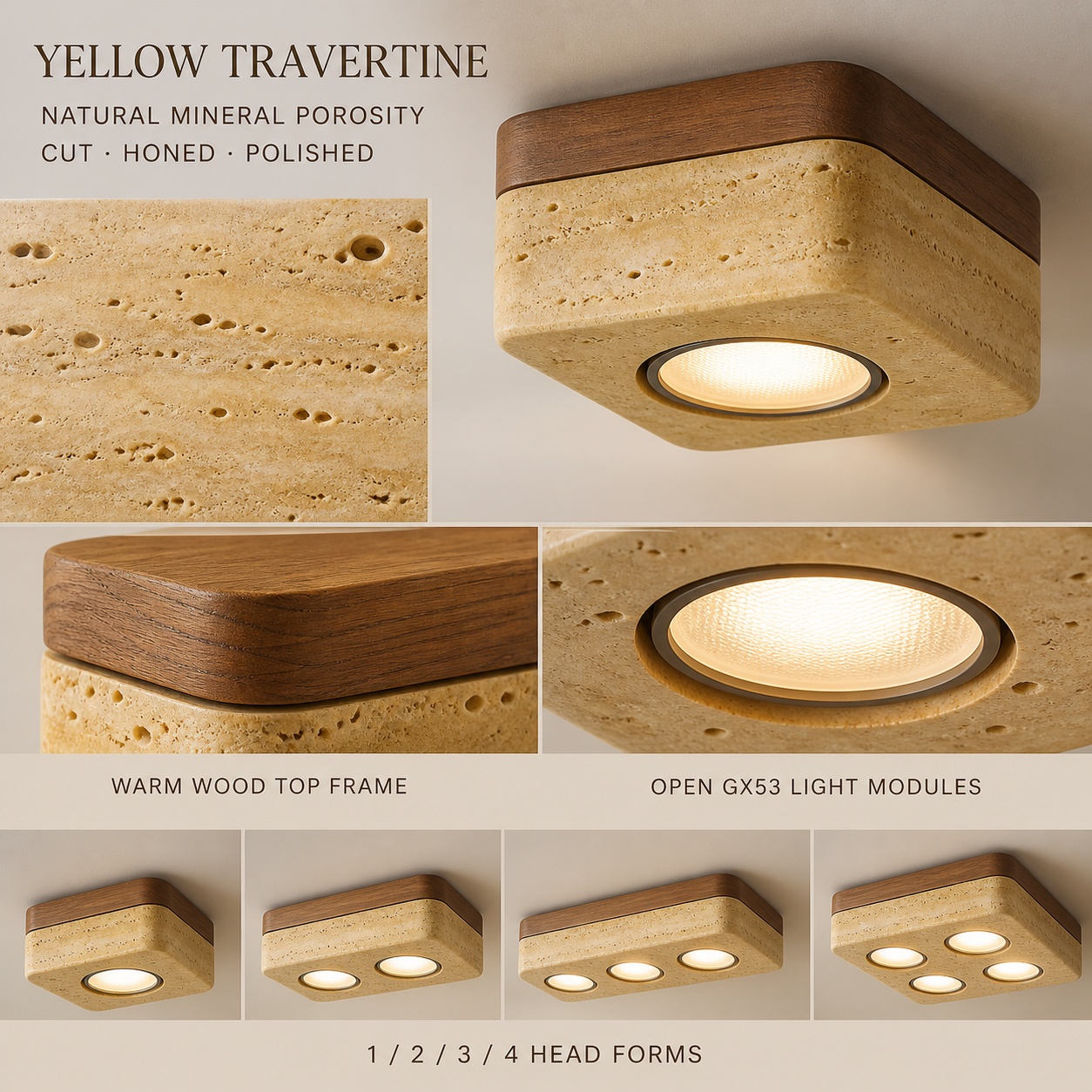 StoneBeamLab natural material ceiling light image 8