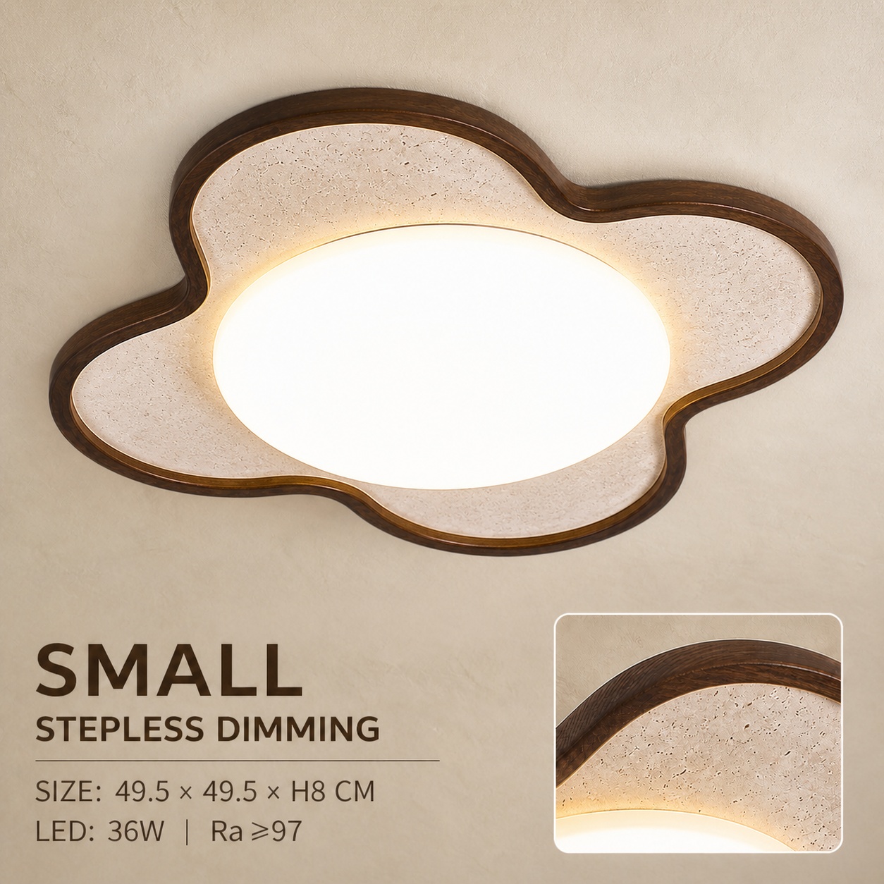 StoneBeamLab natural stone ceiling light image 2
