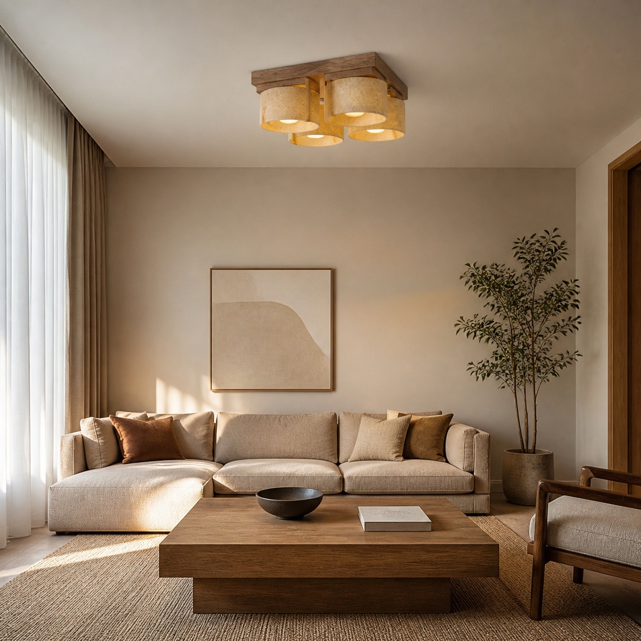 StoneBeamLab natural material ceiling light image 4