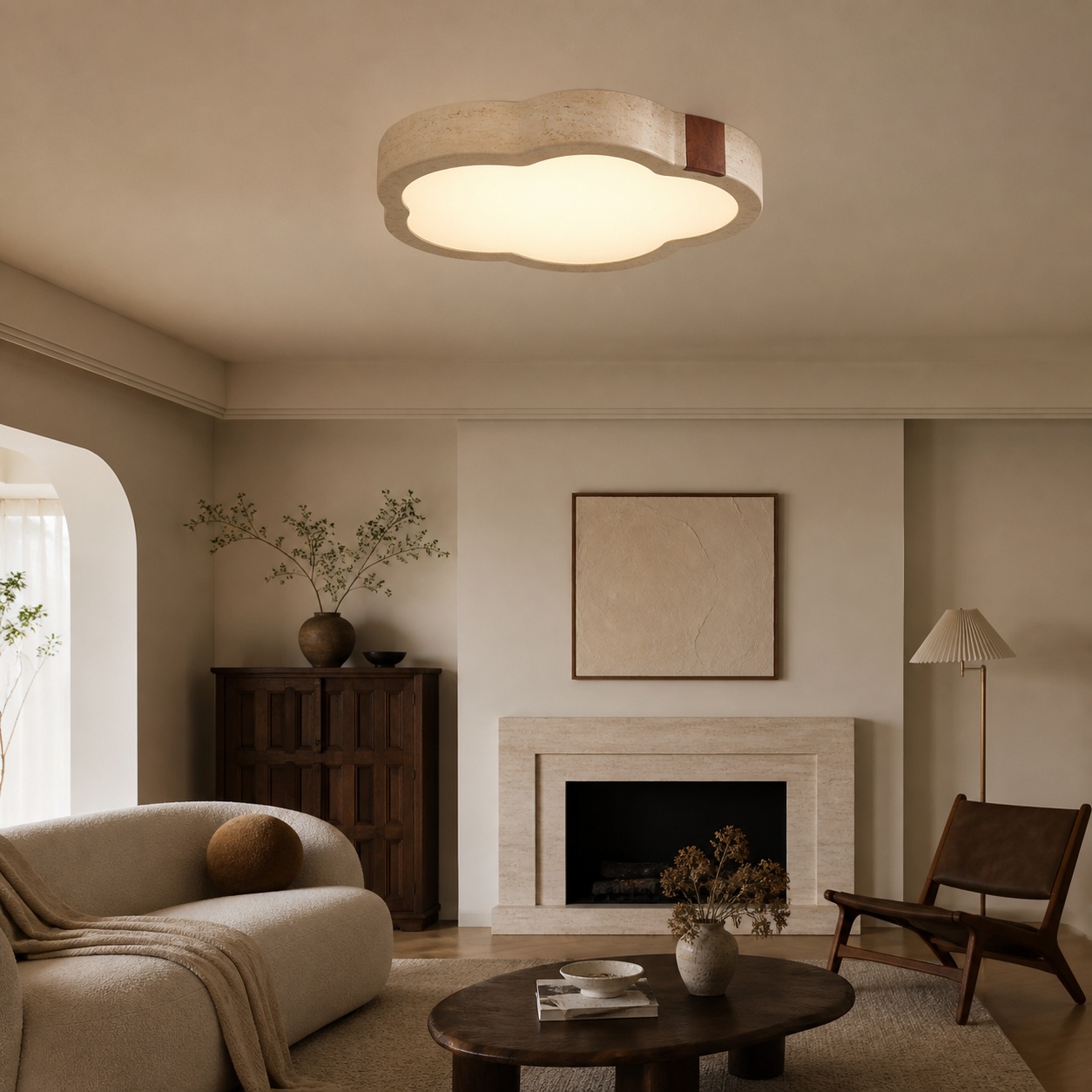 StoneBeamLab 65 cm natural stone ceiling light image 5
