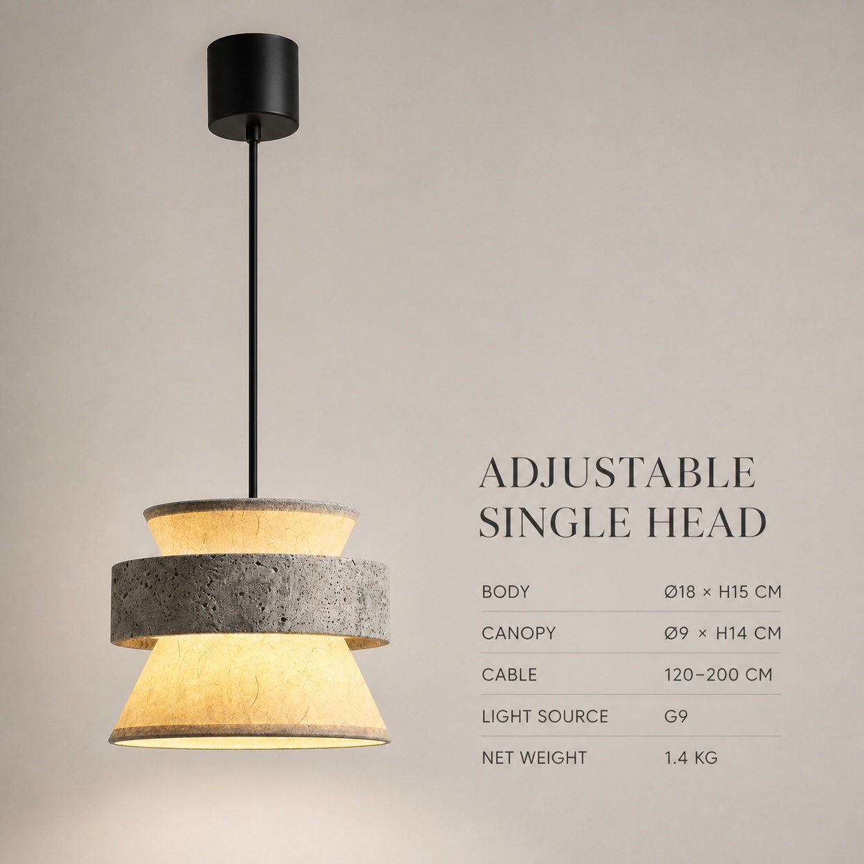 StoneBeamLab natural stone pendant light image 2