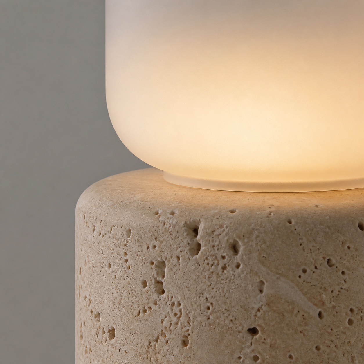 StoneBeamLab cream natural stone table lamp image 5