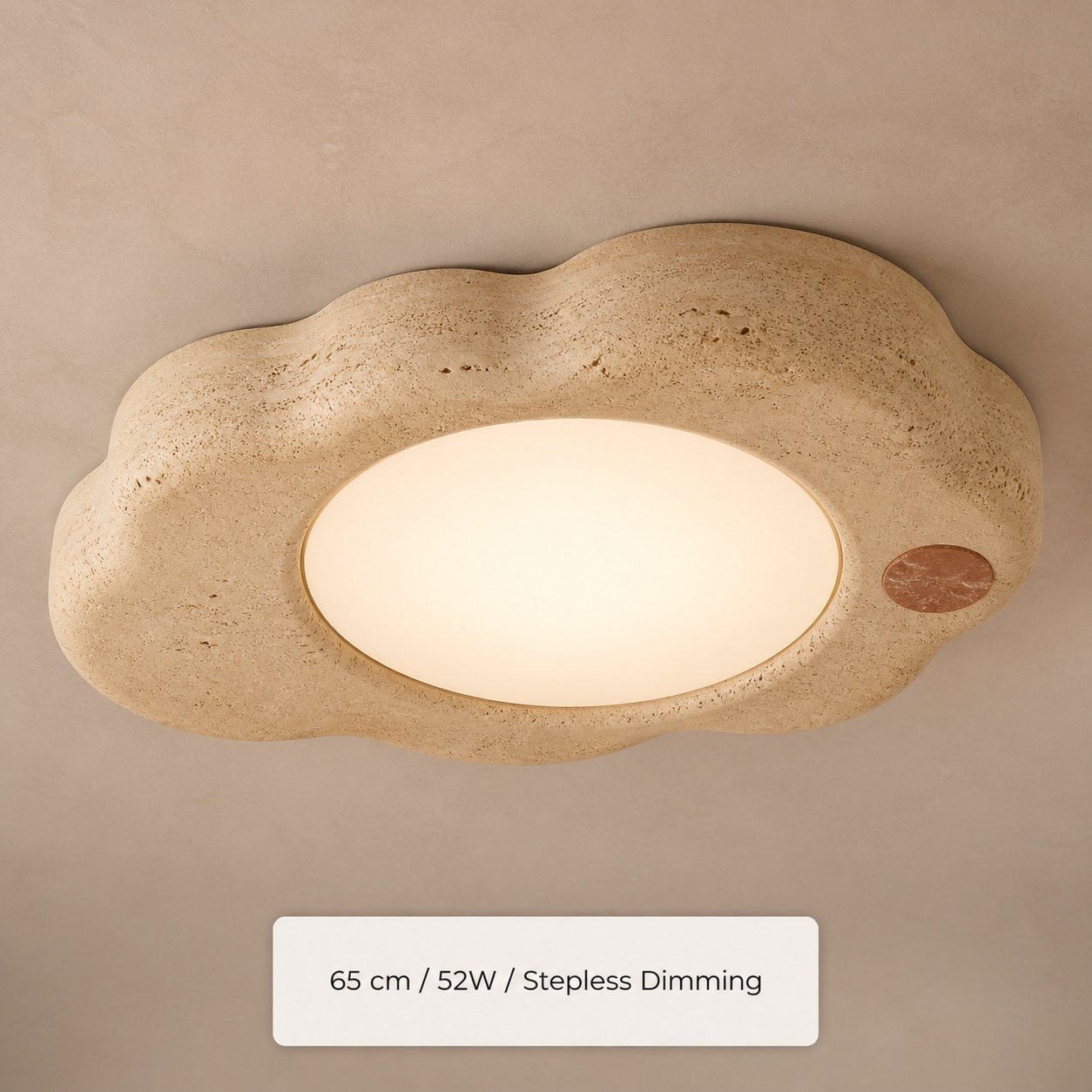 StoneBeamLab 65 cm natural stone ceiling light image 2