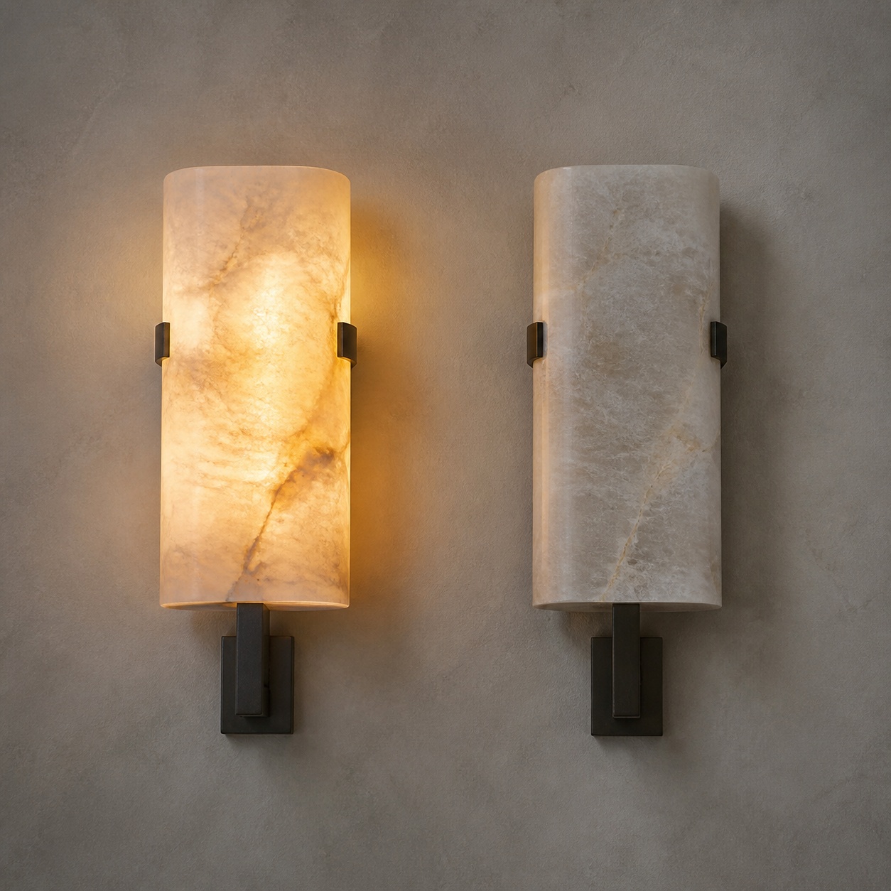 StoneBeamLab 24.5 cm translucent travertine wall light image 9