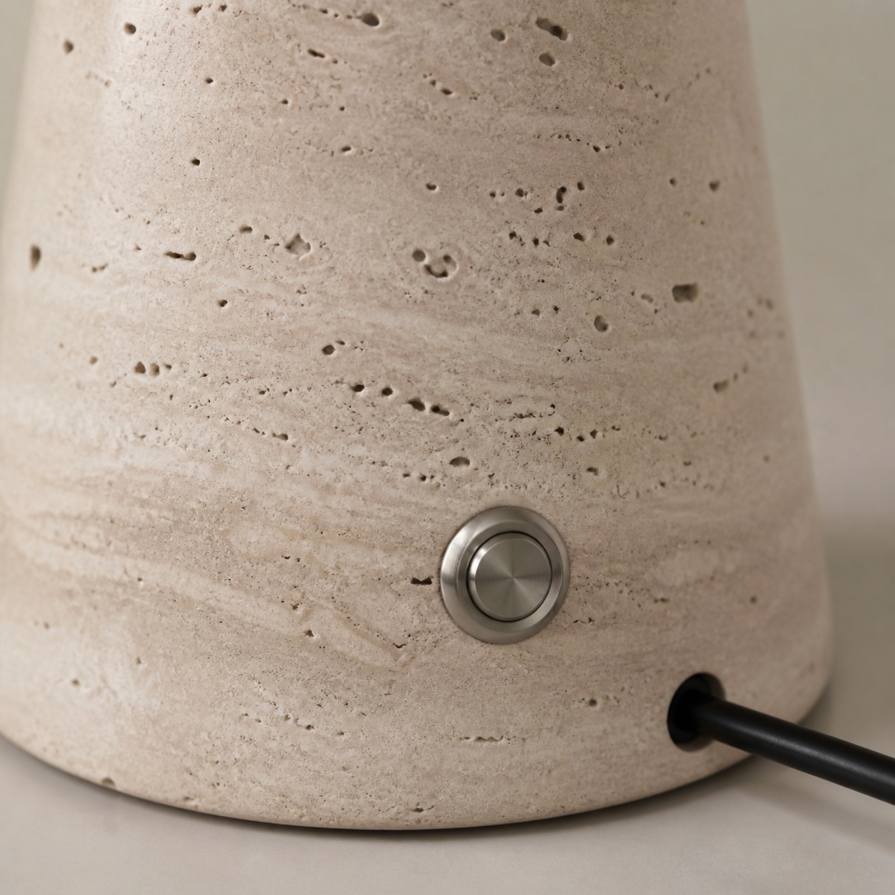 StoneBeamLab cream natural stone table lamp image 7