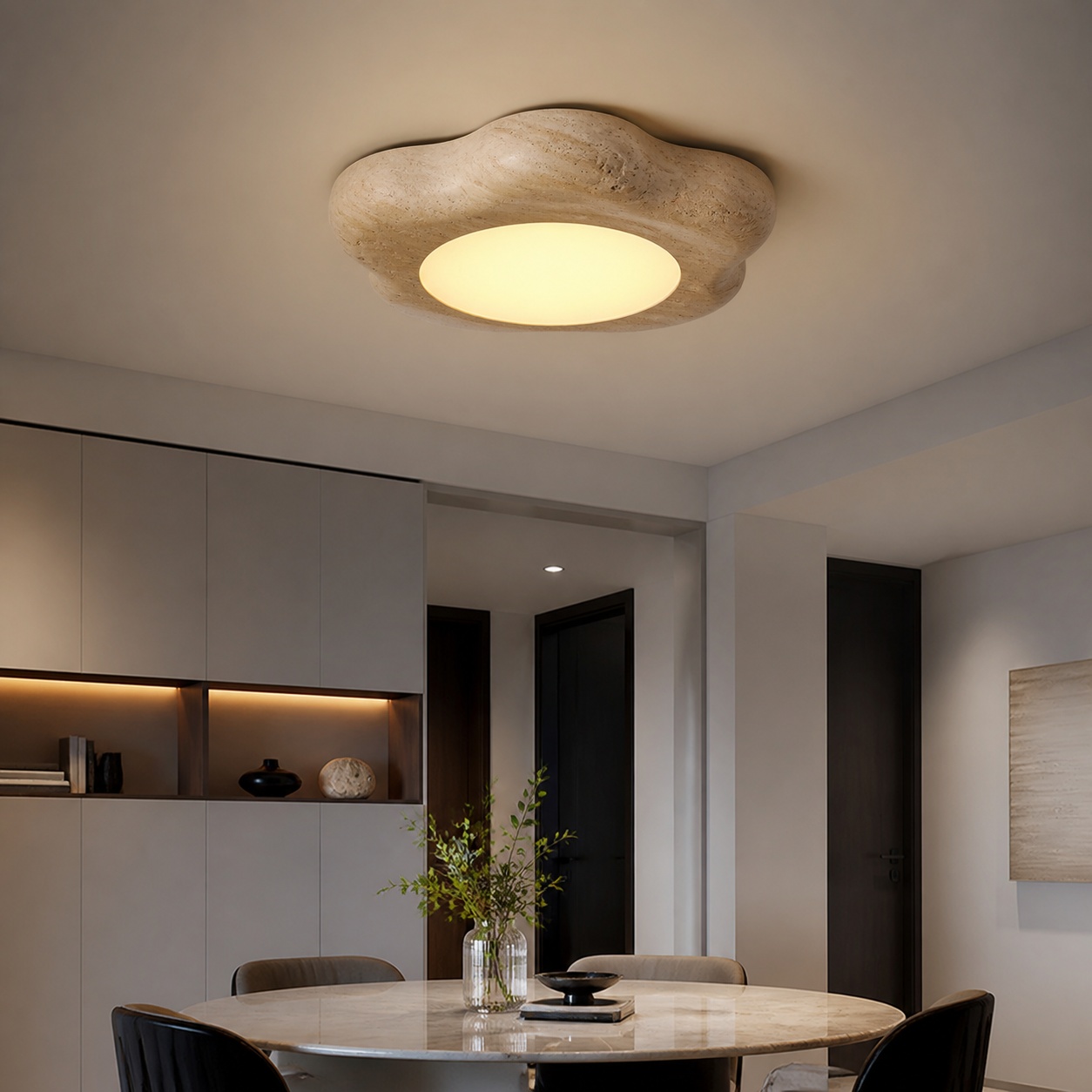 StoneBeamLab 65 cm natural stone ceiling light image 7