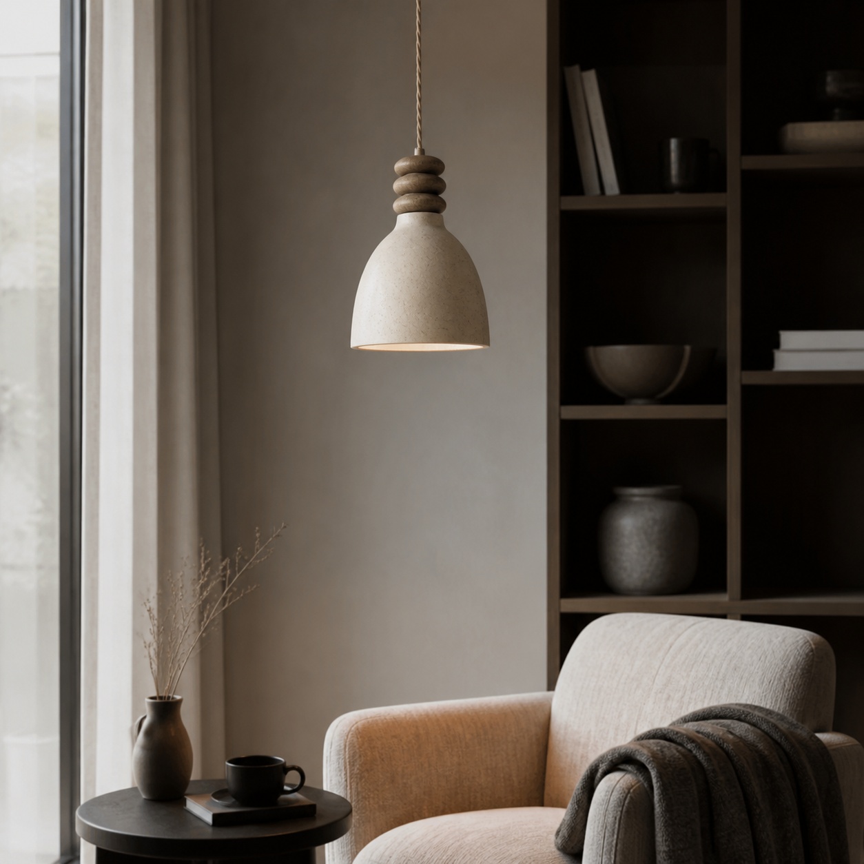 StoneBeamLab 12.5 cm natural stone pendant light image 9