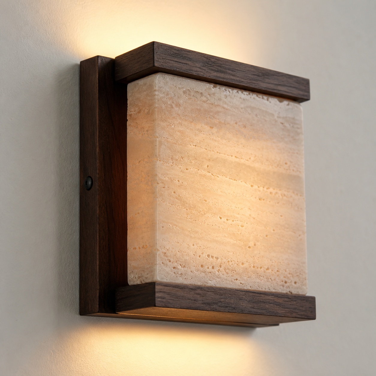StoneBeamLab 24.5 cm translucent travertine wall light image 8