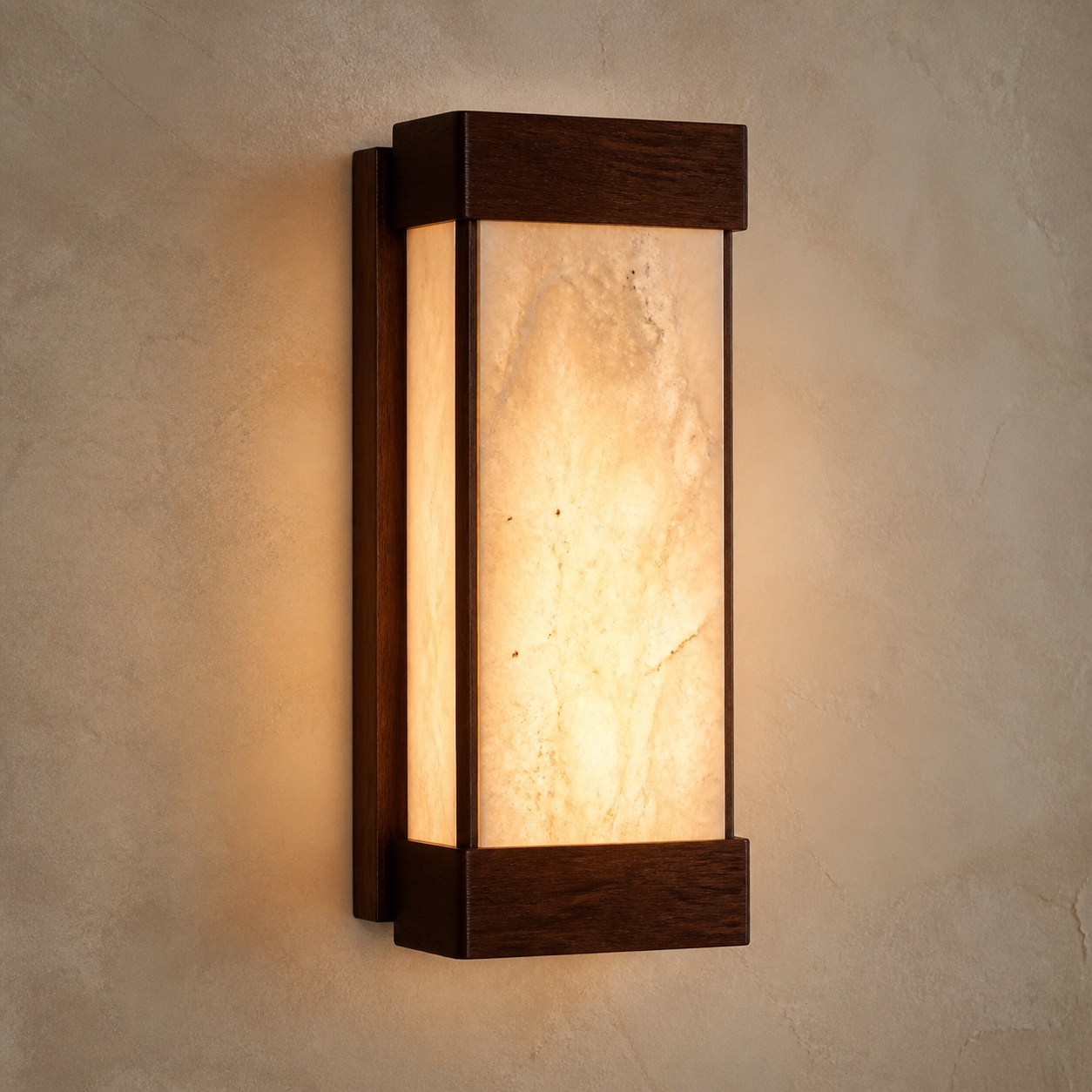 StoneBeamLab 24.5 cm translucent travertine wall light image 10