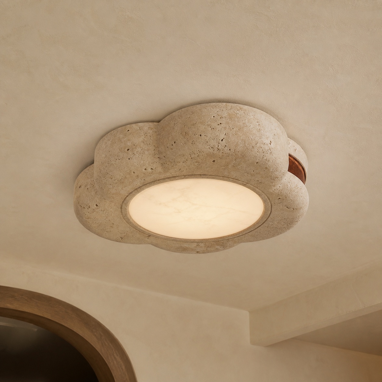 StoneBeamLab 65 cm natural stone ceiling light image 10