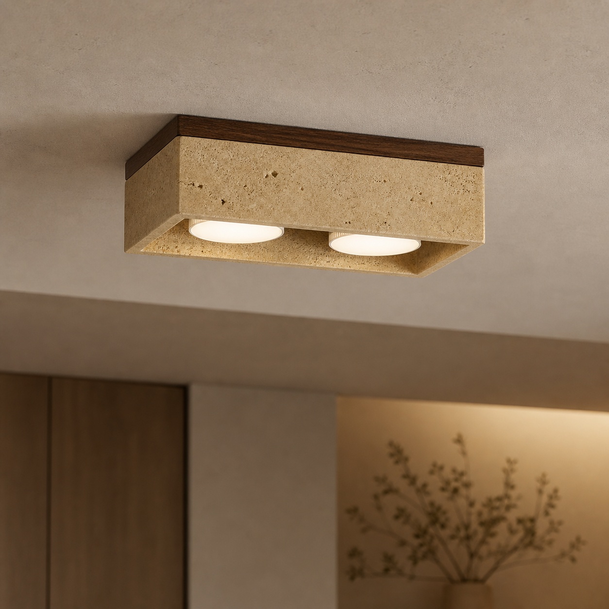 StoneBeamLab natural material ceiling light image 1