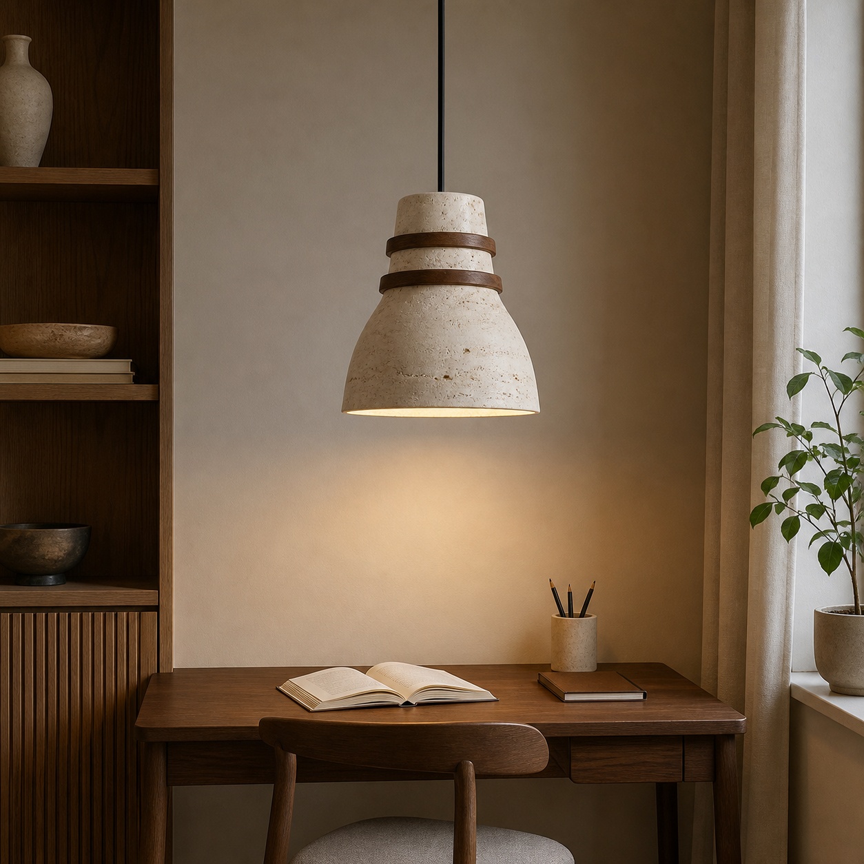StoneBeamLab 12.5 cm natural stone pendant light image 8
