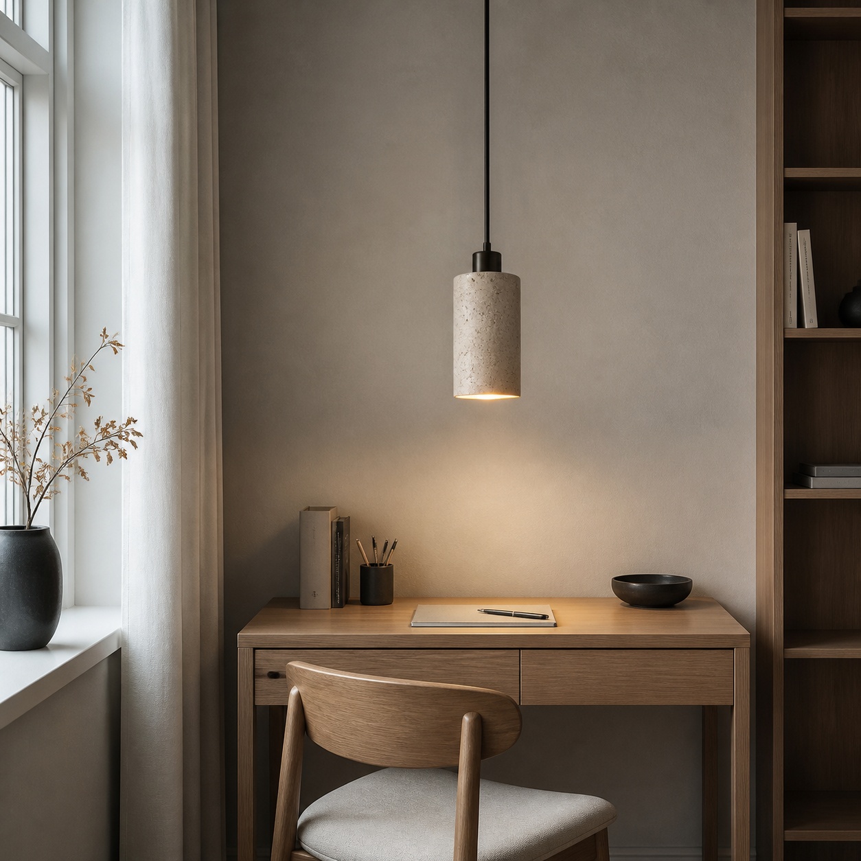 StoneBeamLab 12 cm natural stone pendant light image 8