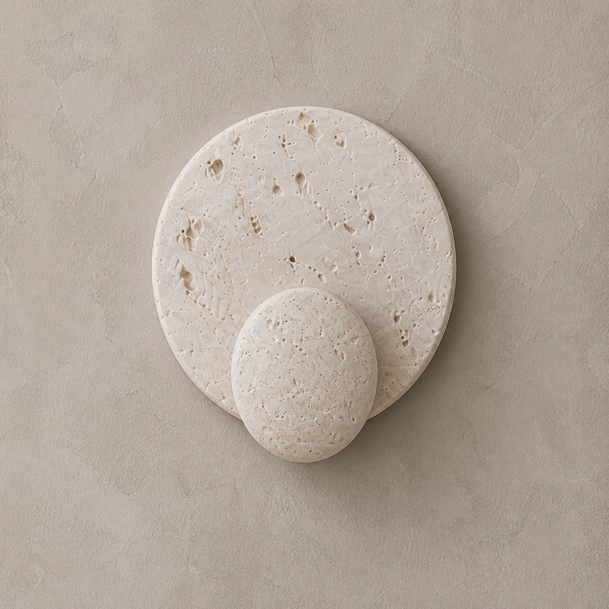 StoneBeamLab 22 by 26 cm white travertine wall light image 9