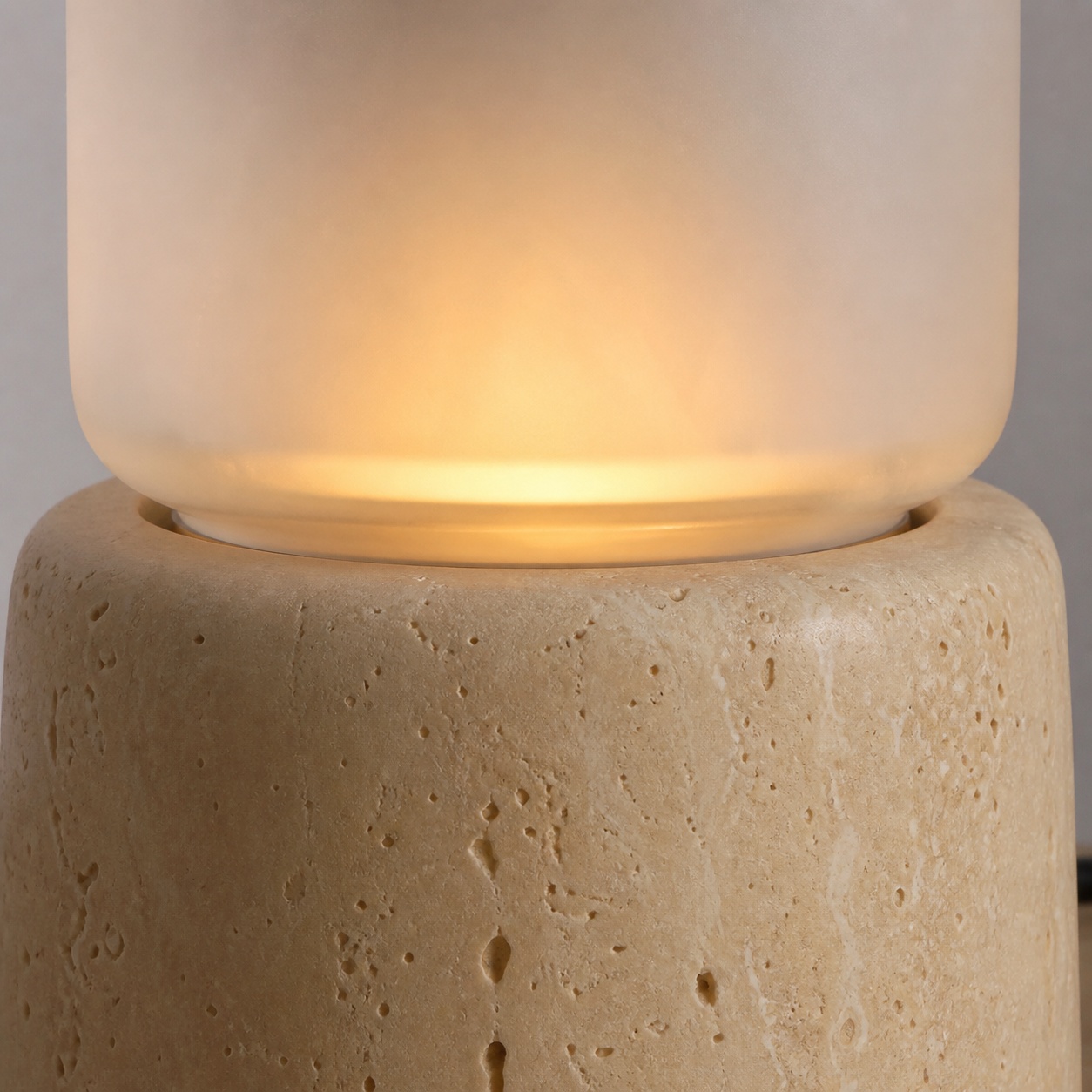 StoneBeamLab cream natural stone table lamp image 8